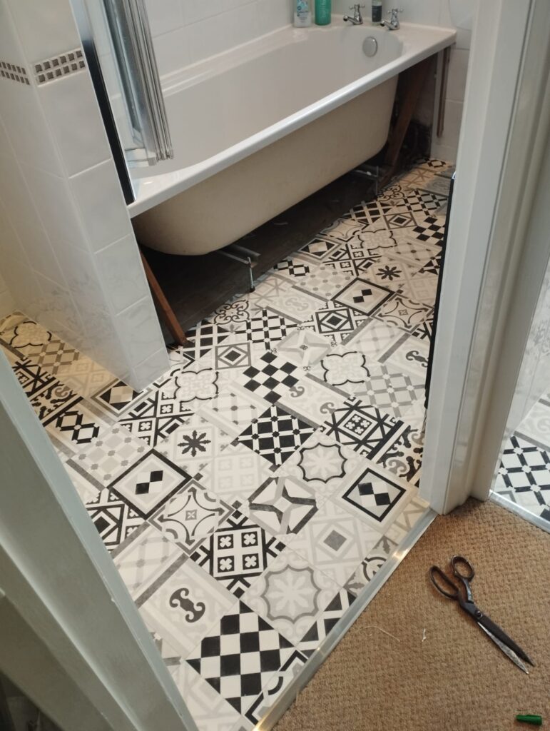 Black and White Vinyl Flooring